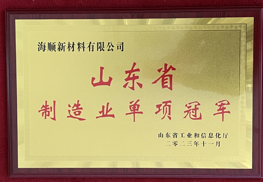 廣東山東省制造業(yè)單項(xiàng)冠軍